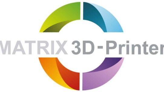 Logo de l'imprimante 3D Matrix avec design circulaire coloré