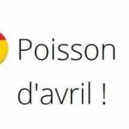 Image humoristique avec un logo et texte Poisson d'avril