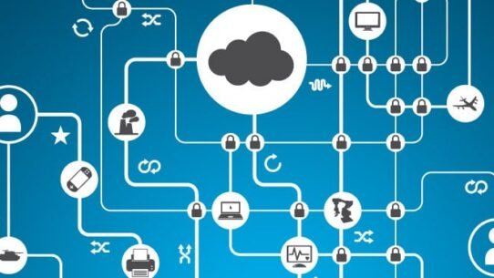 Schéma de l'Internet des objets avec icônes et connexions