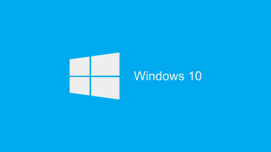 Logo de Windows 10 sur fond bleu