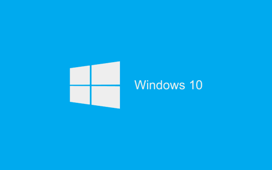 Logo de Windows 10 sur fond bleu