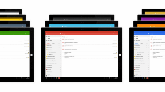 Tablettes affichant des applications de gestion de tâches colorées