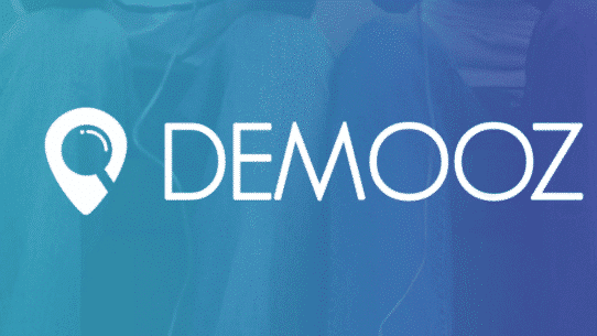 Logo Demooz avec fond dégradé bleu et vert