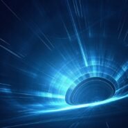 Vortex lumineux bleu avec effets de lumière dans l'espace