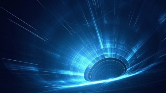 Vortex lumineux bleu avec effets de lumière dans l'espace