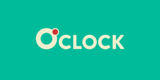 Logo d'O'clock sur fond turquoise