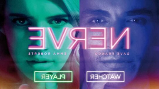 Affiche du film Nerve avec visages en couleurs néon