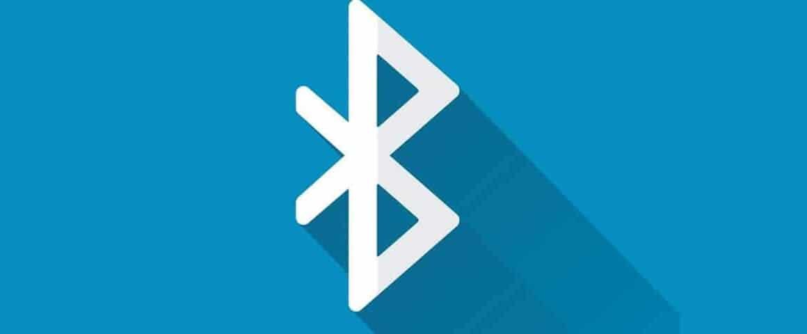 Logo Bluetooth blanc sur fond bleu