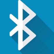 Logo Bluetooth blanc sur fond bleu
