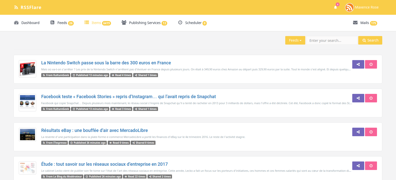 RSSFlare : publiez vos flux RSS sur les réseaux sociaux 7 RSSFlare : publiez vos flux RSS sur les réseaux sociaux