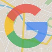 Logo de Google superposé sur une carte numérique