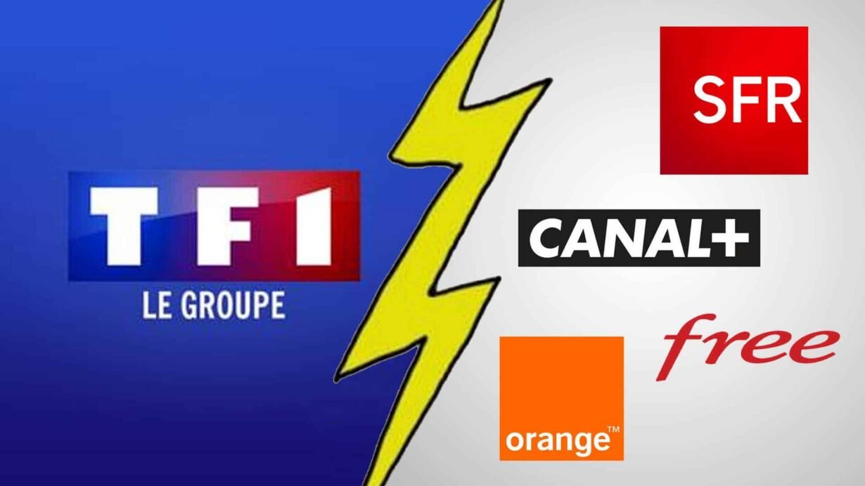 Logos de TF1, SFR, Canal+, Orange et Free