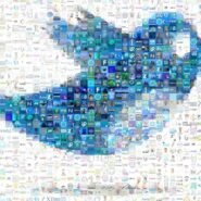 Image d'un oiseau bleu formé par des icônes variées