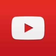 Logo de la plateforme de vidéos en ligne sur fond rouge