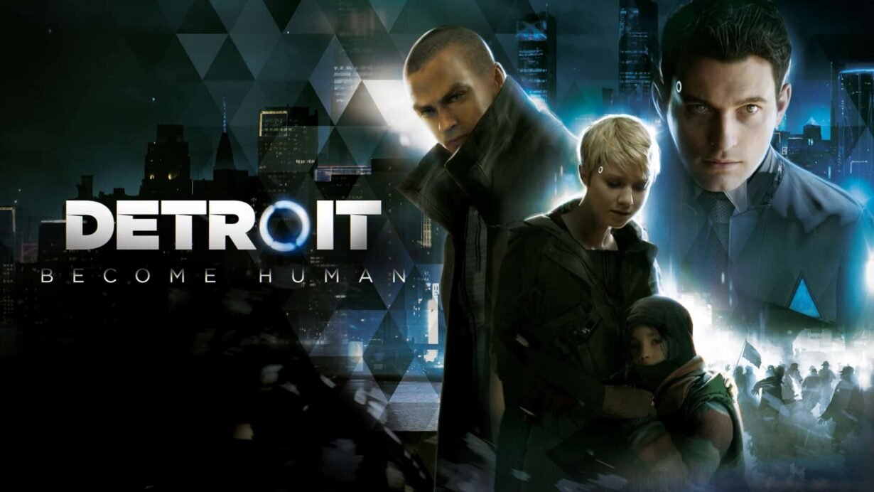 Affiche du jeu Detroit Become Human avec trois personnages principaux