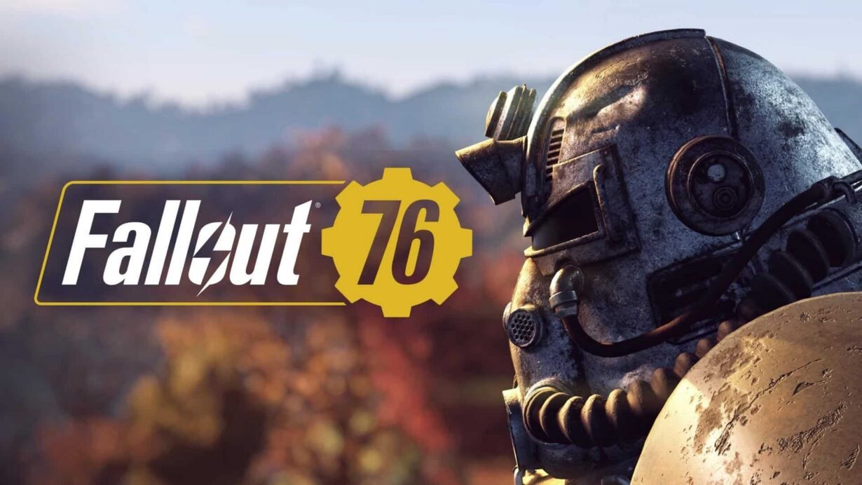 Armure de Fallout 76 devant un paysage