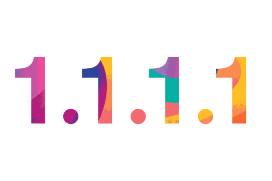 Visuel coloré du nombre 1.1.1.1 sur fond blanc