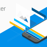 Illustration d'un smartphone et du logo Flutter