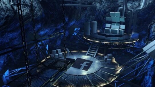 Structure souterraine avec logo de réseau social