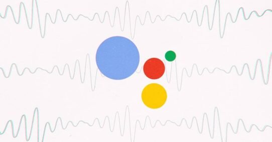 Cercles colorés représentant un assistant vocal avec des ondes sonores