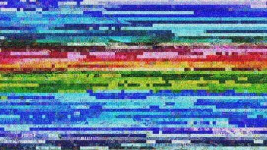 Image abstraite avec motifs pixélisés multicolores