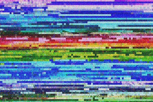 Image abstraite avec motifs pixélisés multicolores