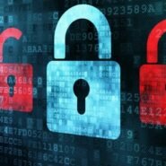 Illustration de cadenas sur fond de code numérique