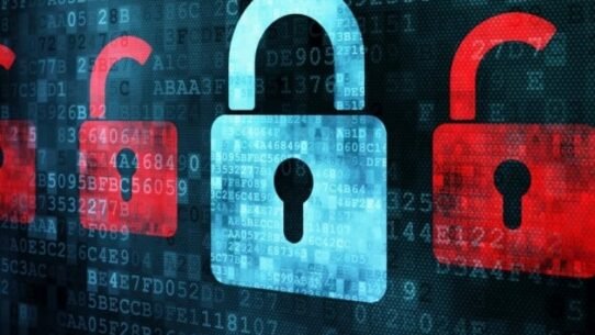 Illustration de cadenas sur fond de code numérique