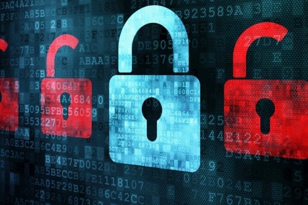 Illustration de cadenas sur fond de code numérique