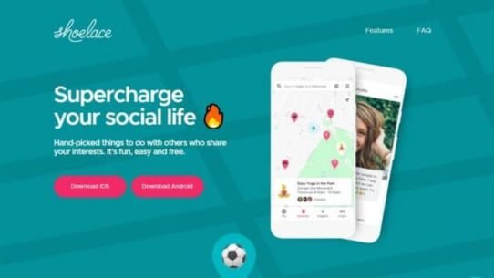 Interface de l'application Shoelace sur fond bleu