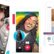 Trois écrans de smartphone avec des filtres vidéo amusants
