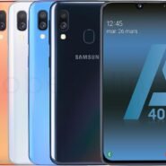 Smartphones Samsung Galaxy A40 en différentes couleurs