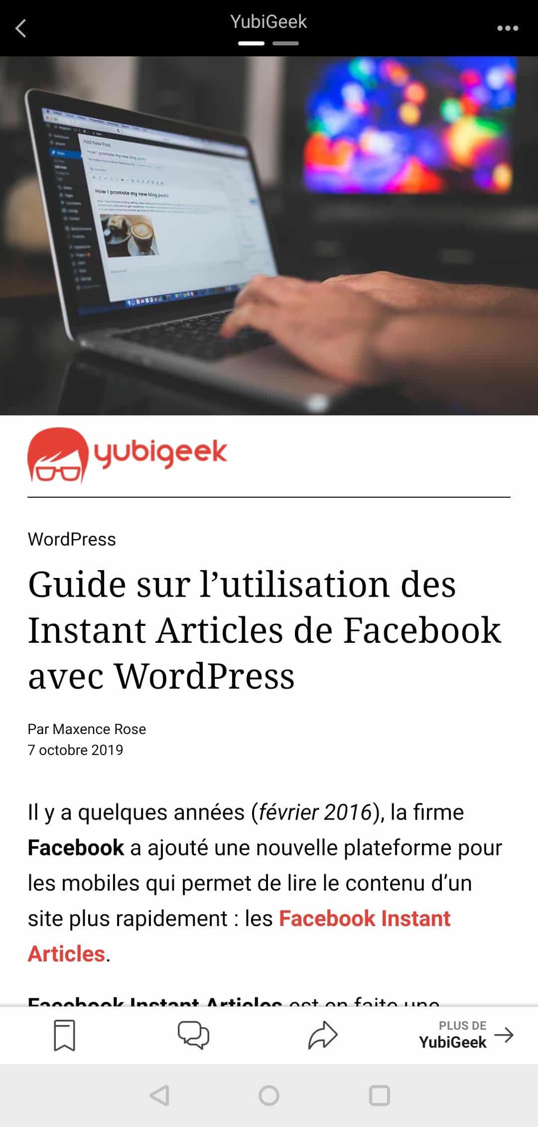 Guide sur l’utilisation des Instant Articles de Facebook avec WordPress