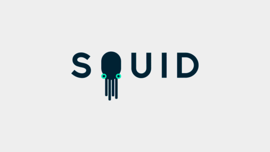 Logo de Squid avec une illustration de calamar stylisé