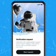 Écran de demande de vérification avec un astronaute