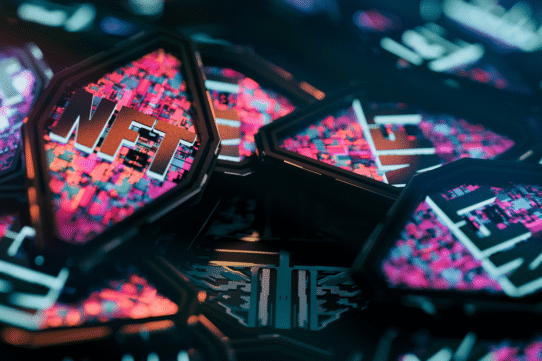 Gros plan sur des jetons NFT colorés et futuristes