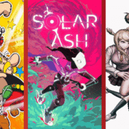 Trois affiches de jeux vidéo avec des styles artistiques variés