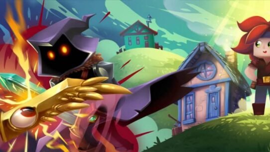 Personnages fantastiques dans un paysage imaginaire coloré