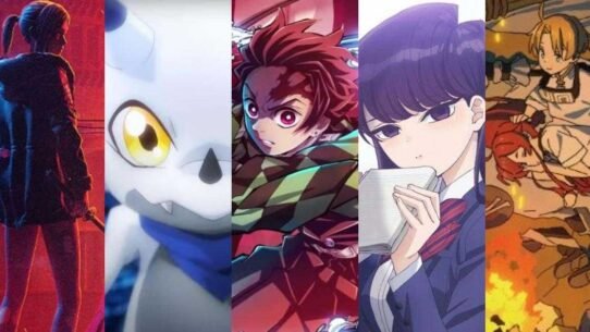 Illustration de cinq personnages d'anime côte à côte.