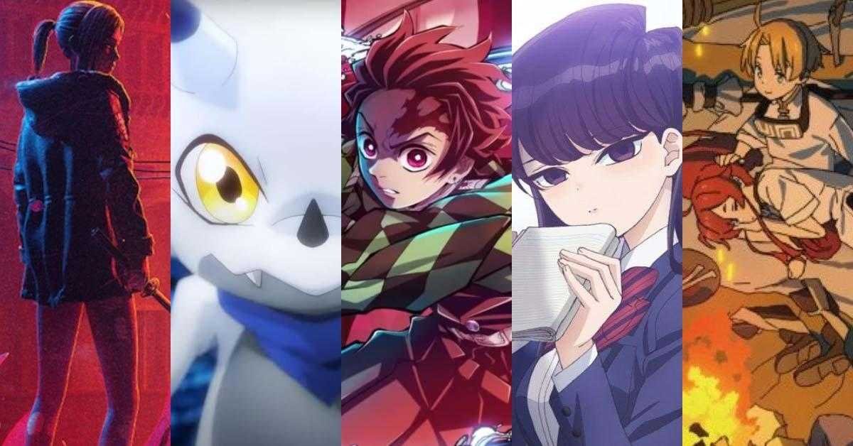 Illustration de cinq personnages d'anime côte à côte.