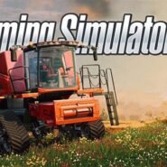 Tracteur rouge dans un champ du jeu Farming Simulator 22