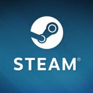 Logo Steam sur fond bleu
