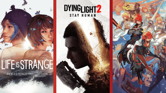 Covers de Life is Strange, Dying Light 2 et un jeu d'aventure