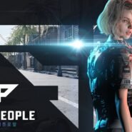 Personnage féminin dans le jeu Super People avec armure futuriste