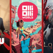 Trois affiches de jeux vidéo : Sifu, OlliOlli World et Lost Ark