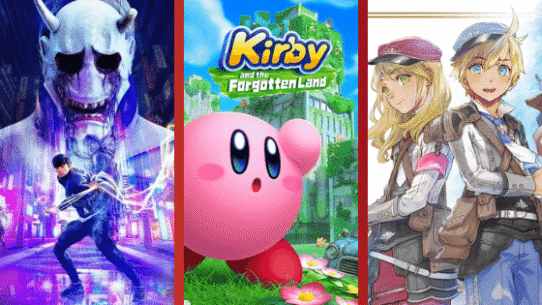 Illustrations de trois jeux vidéo différents sur fond coloré