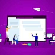 Illustration d'une équipe travaillant sur un projet numérique