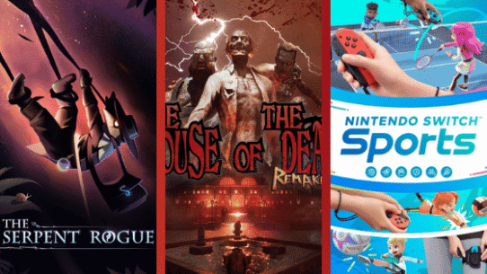 Affiche de trois jeux vidéo pour Nintendo Switch