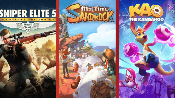 Trois couvertures de jeux vidéo différents alignées