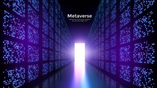 Couloir numérique avec lumière intense au fond